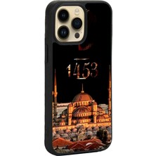 Apple iPhone 15 Pro Max Baskılı ve Glass Korumalı Siyah Renk Silikon Kılıf