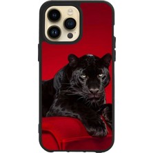 Apple iPhone 15 Pro Max Baskılı ve Glass Korumalı Siyah Renk Silikon Kılıf