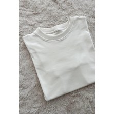 Ekru Pamuklu Basic Tişört