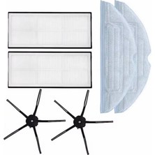 Asgard Grup Roborock G10 Uyumlu 2 Adet Filtre 2 Adet Siyah Yan Fırça 2 Adet Mop