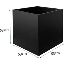 Terraguard Demonte Küp Metal Saksı - 53X53X53CM Paslanmaz