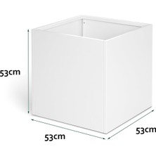 Terraguard Demonte Küp Metal Saksı - 53X53X53CM Paslanmaz