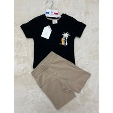 Nurcan Bebe Rolypoly Erkek Çocuk Siyah Bermuda Takım
