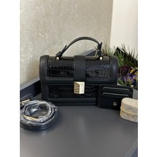 Levidor Kartlık ve Bileklik Hediyeli El ve Kol Çantası Omuz Çantası VS.BLKT.0174