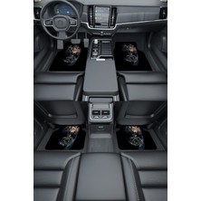 Modern Dijital Baskı Siyah Aslan Peugeot Logo Universal Araba Paspası, Oto Paspas