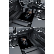 Modern Dijital Baskı Siyah Aslan Peugeot Logo Universal Araba Paspası, Oto Paspas