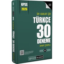 Pegem Akademi Yayıncılık 2026 KPSS Tüm Adaylar İçin Türkçe 30 Deneme Tamamı Çözümlü