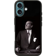 Apple iPhone 16 Siyah Baskılı A++ Kalite Koruma  Silikon Kılıf A++