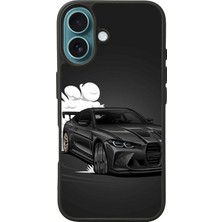 Apple iPhone 16 Siyah Baskılı A++ Kalite Koruma  Silikon Kılıf A++