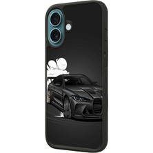 Apple iPhone 16 Siyah Baskılı A++ Kalite Koruma  Silikon Kılıf A++