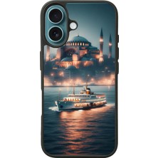 Apple iPhone 16 Siyah Baskılı A++ Kalite Koruma  Silikon Kılıf A++