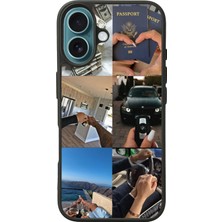 Apple iPhone 16 Siyah Baskılı A++ Kalite Koruma  Silikon Kılıf A++