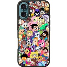 Apple iPhone 16 Siyah Baskılı A++ Kalite Koruma  Silikon Kılıf A++