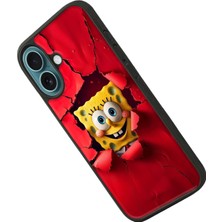 Apple iPhone 16 Siyah Baskılı A++ Kalite Koruma  Silikon Kılıf A++