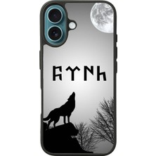 Apple iPhone 16 Siyah Baskılı A++ Kalite Koruma  Silikon Kılıf A++