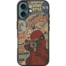 Apple iPhone 16 Siyah Baskılı A++ Kalite Koruma  Silikon Kılıf A++