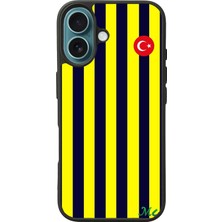 Apple iPhone 16 Siyah Baskılı A++ Kalite Koruma  Silikon Kılıf A++