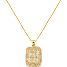 Baget Taşlı 14 Ayar Altın Kolye