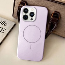 Apple iPhone 12 Pro Max Uyumlu Kılıf Zebana Liquid Soft Silikon Kılıf (Kablosuz Şarj Destekli) Lila
