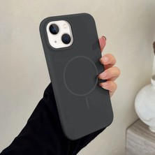 Apple iPhone 13 Uyumlu Kılıf Zebana Liquid Soft Silikon Kılıf (Kablosuz Şarj Destekli) Gri