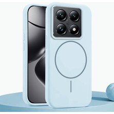 Xiaomi Mi 14T Pro Uyumlu Kılıf Zebana Liquid Soft Silikon Kılıf (Kablosuz Şarj Destekli) Açık Mavi
