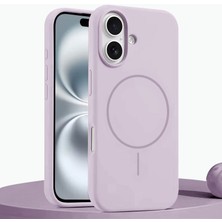Apple iPhone 16 Plus Uyumlu Kılıf Zebana Liquid Soft Silikon Kılıf (Kablosuz Şarj Destekli) Lila