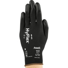 Ansell 48-101 Hyflex Poliüretan Kaplı Montaj Iş Eldiveni Siyah Renk Aşınma Direnci