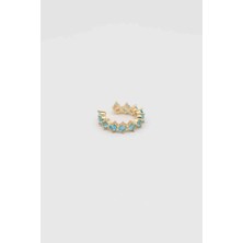 Glare Jewellery Shesra Açık Mavi Taşlı Earcuff
