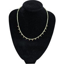 G&A Jewels Doğal Peridot Boncuklu Kolye | Zarif 925 Ayar Gümüş & Altın Kaplama Charm'lı | Kadınlar İçin Doğal Taş Takı, Hediye