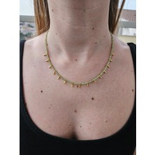 G&A Jewels Doğal Peridot Boncuklu Kolye | Zarif 925 Ayar Gümüş & Altın Kaplama Charm'lı | Kadınlar İçin Doğal Taş Takı, Hediye