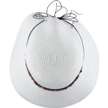 Bipamuk Kadın Hasır Plaj Şapka Ayarlanabilir Model Tasarım Kadın Şapka