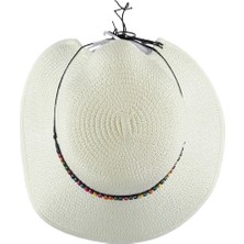 Bipamuk Kadın Hasır Plaj Şapka Ayarlanabilir Model Tasarım Kadın Şapka