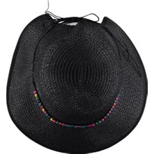 Bipamuk Kadın Hasır Plaj Şapka Ayarlanabilir Model Tasarım Kadın Şapka