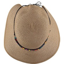 Bipamuk Kadın Hasır Plaj Şapka Ayarlanabilir Model Tasarım Kadın Şapka