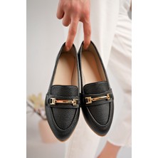 Stwenn Kadın Ortopedik Taban Loafer Babet Casual Hafif Taban Suni Deri Tokalı Ayakkabı