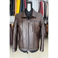 Derije Elvis Hakiki Deri Erkek Kestane Mont