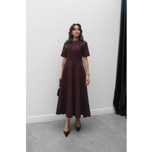 Mürdüm Maxi Boy Volanlı Elbise