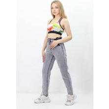 Gzt Tekstil Kadın Beli Lastikli Likrasız Kot Pantolon