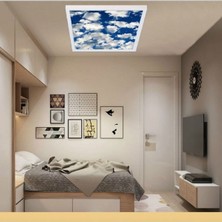 Gökyüzü Panel Yatak Odası Güçlü 60WATT 60 x 60 Büyük Boy LED Avize Bulut Tasarım, Modern Çerçeve