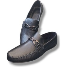 Growish GE0189 Hakiki Deri Esnek Yumuşak Deri Mitolojik Kadın Tokalı Erkek Loafer Babet Ayakkabı