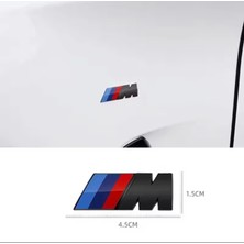 Bmw Yan Çamurluk ve Bagaj Abs M Logo Rozet Amblem (4,5 mm - 1,5 mm Gümüş)