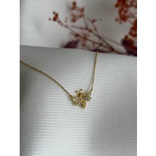 Petite Özel Tasarım Arı 14K Altın Kaplama 925K Gümüş Kolye
