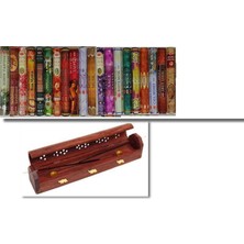 İkizler 20 Paket Karışık Tütsü ve 1 Adet Ahşap Hazneli Tütsülük