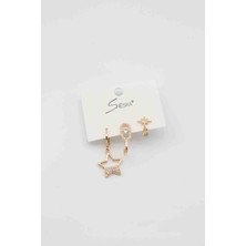 Glare Jewellery Shesra 3 Lü Yıldız Küpe