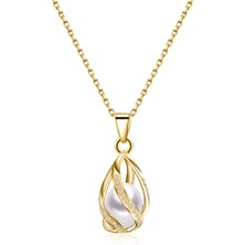 Doğal Inci Gümüş Kolye Altın Kaplama