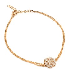 Kar Tanesi Rose Renk Bayan Gümüş Bileklik