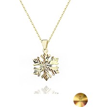 18K Serie Oro Luxury Design Kar Tanesi Kadın Gümüş Kolye