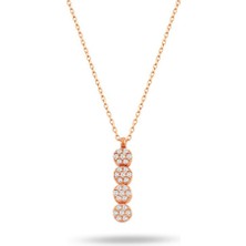 925 Ayar Suyolu Rose Gold Gümüş Kolye
