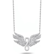 925 Ayar Gümüş Sonsuzluk Mikail Meleği Bayan Kolye