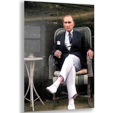 Atatürk Cam Tablo - Yatay Motif 01-033
